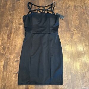 New GUESS Dress Black Small Calla Cage Bodycon Mini Sexy Whimsigoth Vampire